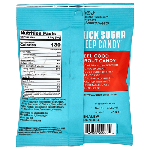 SmartSweets, Sweet Fish, ягоды, 50 г (1,8 унции)