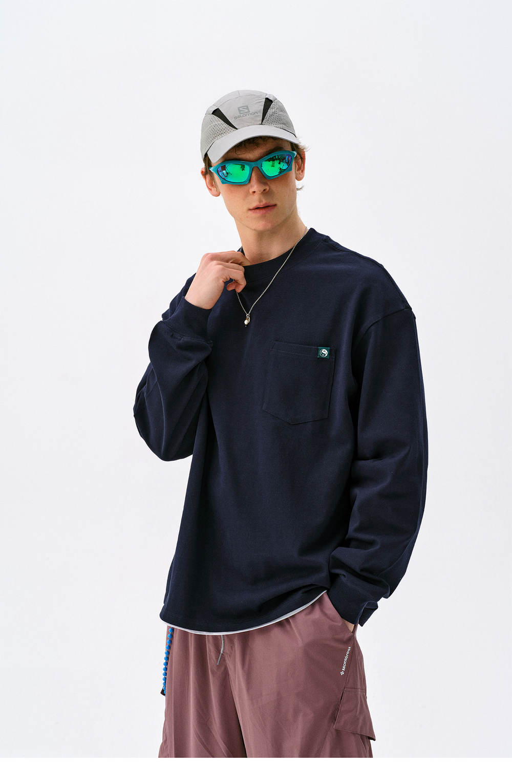 Лонгслив Nothomme Monterest Pocket синий