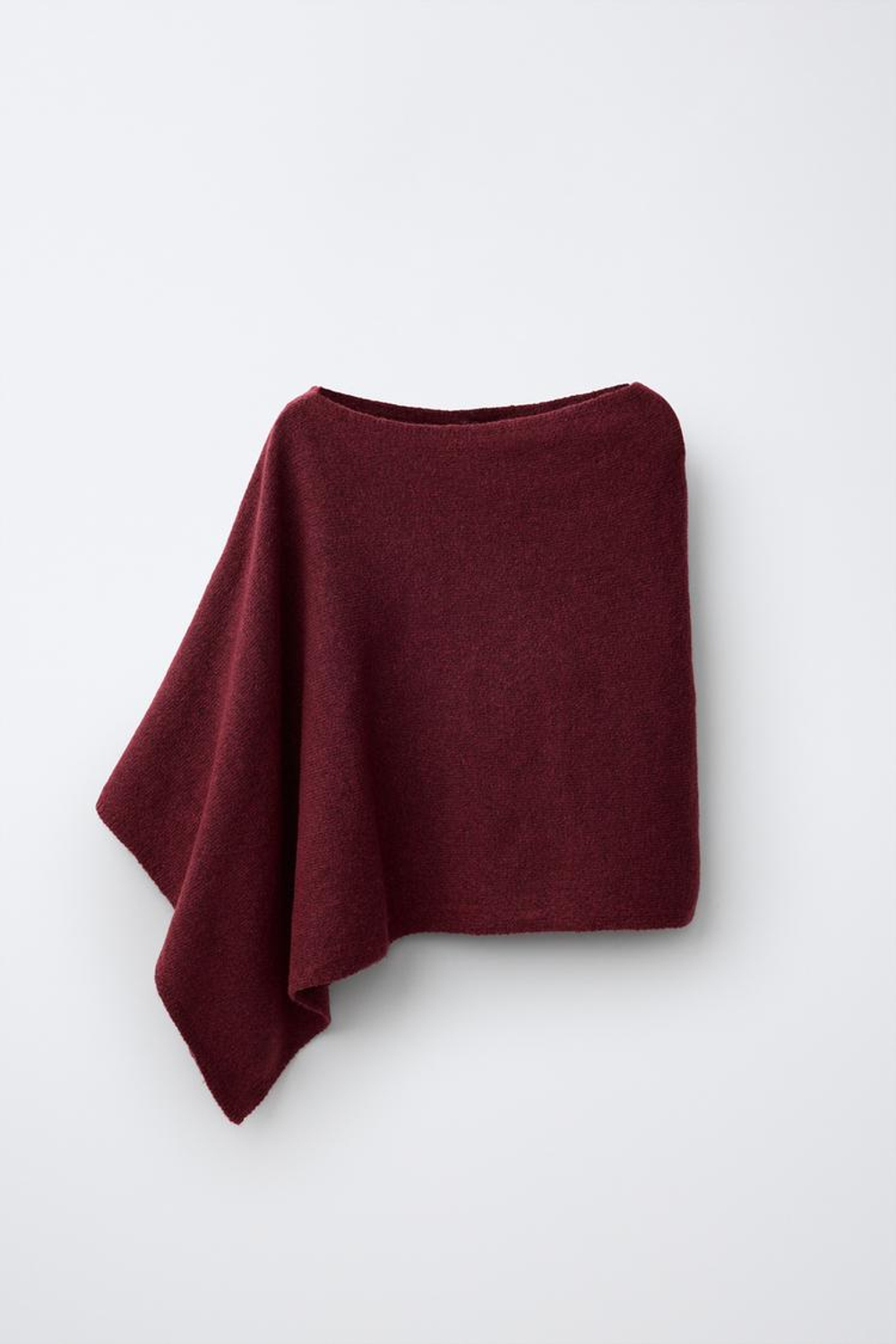 ZARA НАКИДКА ИЗ ТОНКОГО ТРИКОТАЖА, БУРГУНДИ