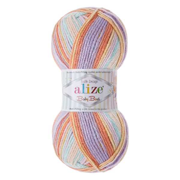 Пряжа Alize (Ализе) Baby Best Batik / уп.5 мот. по 100 г, 240м, 7931 секционный