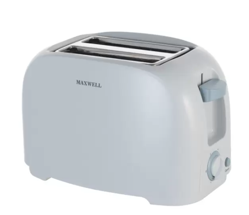 Тостер Maxwell MW-1501 — 800Вт, 2 тоста, 6 уровней, автоподъем, съемный поддон, белый