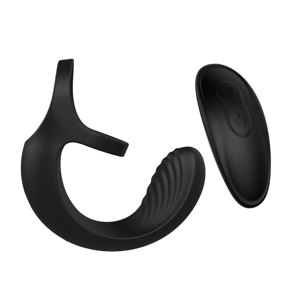 Эрекционное кольцо с вибрацией и стимуляцией мошонки Vibrating Ball Cradle (Цвет: черный)