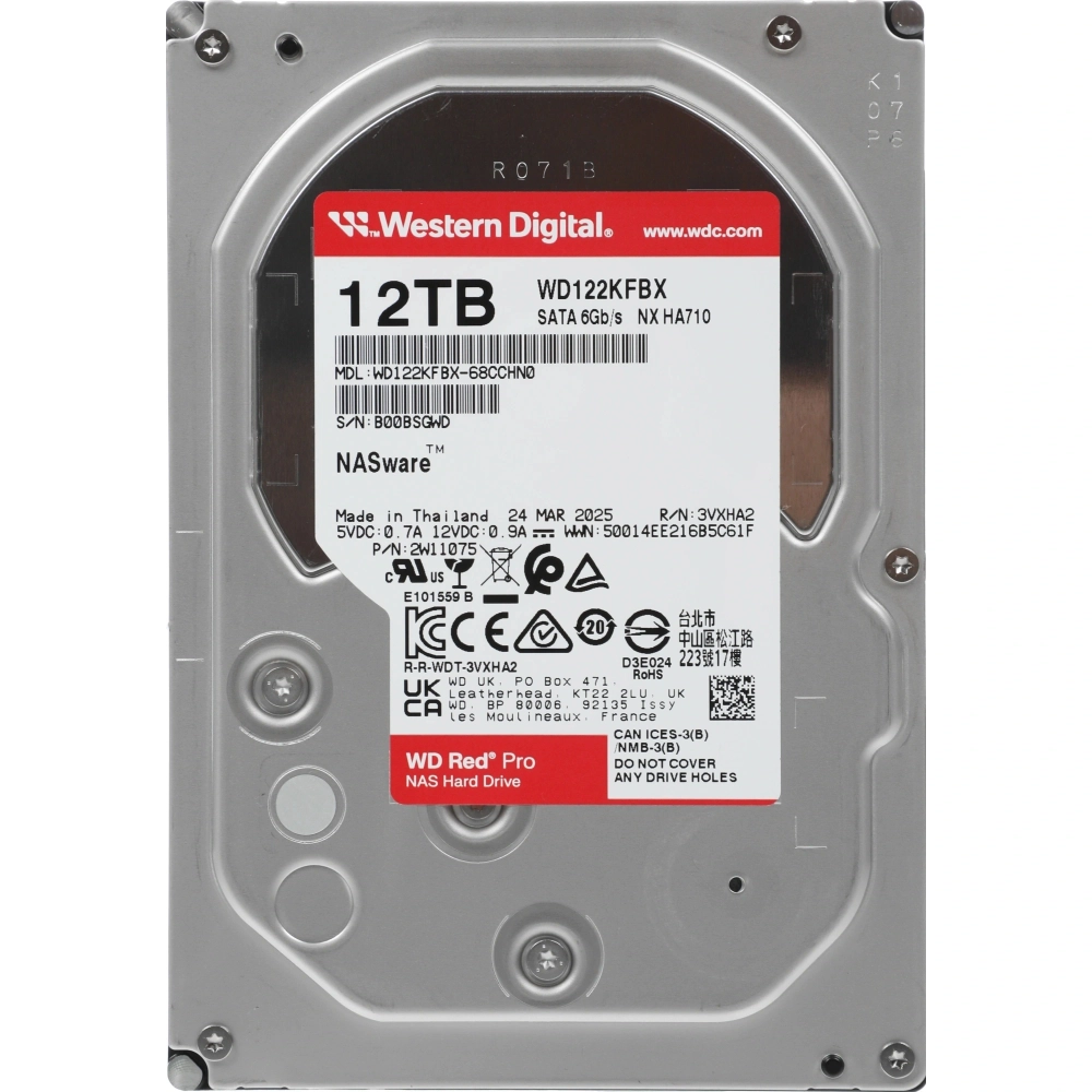 Жесткий диск WD SATA-III 12TB WD122KFBX NAS Red Pro