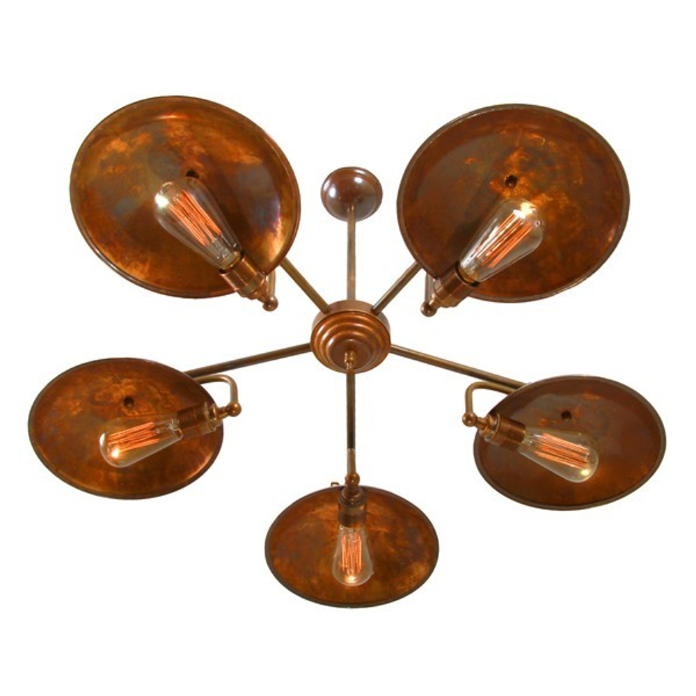 Cullen Adjustable 5 Arm Brass Chandelier Light