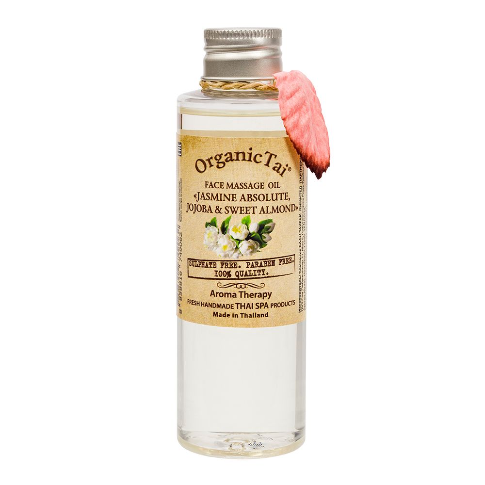OrganicTai Массажное масло для лица «ЖАСМИН, ЖОЖОБА И СЛАДКИЙ МИНДАЛЬ» 120 мл