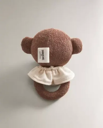 ZARA HOME ДЕТСКАЯ МЯГКАЯ ИГРУШКА-ПОГРЕМУШКА "ОБЕЗЬЯНКА", КОРИЧНЕВЫЙ