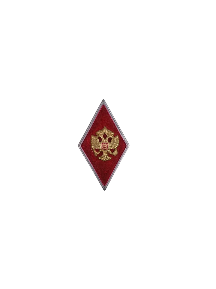 Знак Ромб Военное училище красный