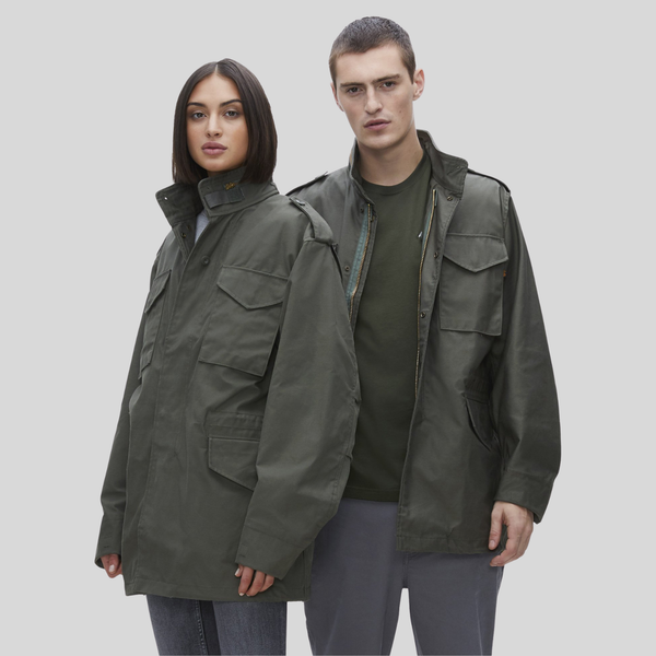 Куртка Alpha Industries M-65 Olive Green (Зеленый) и лайнер ALS/92 Vintage Khaki (Бежевый)