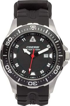 Подводные часы Cressi Manta Watch 100m черно-серебристые