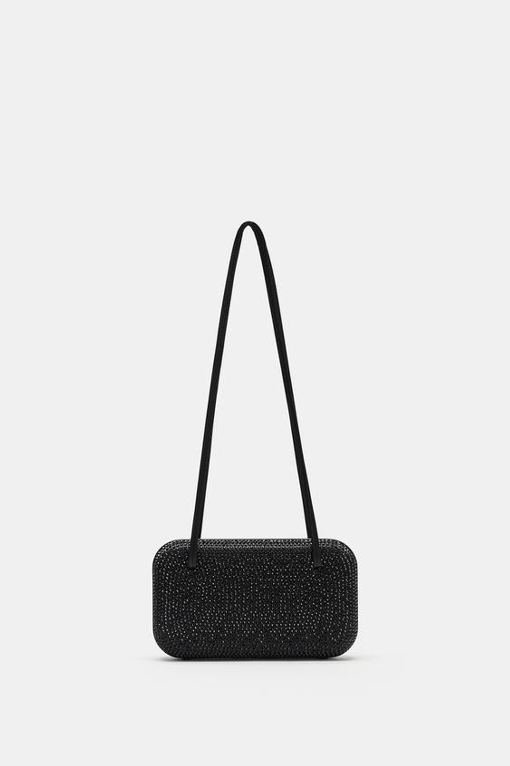 ZARA БЛЕСТЯЩАЯ СУМКА НА ПЛЕЧО, ЧЕРНЫЙ