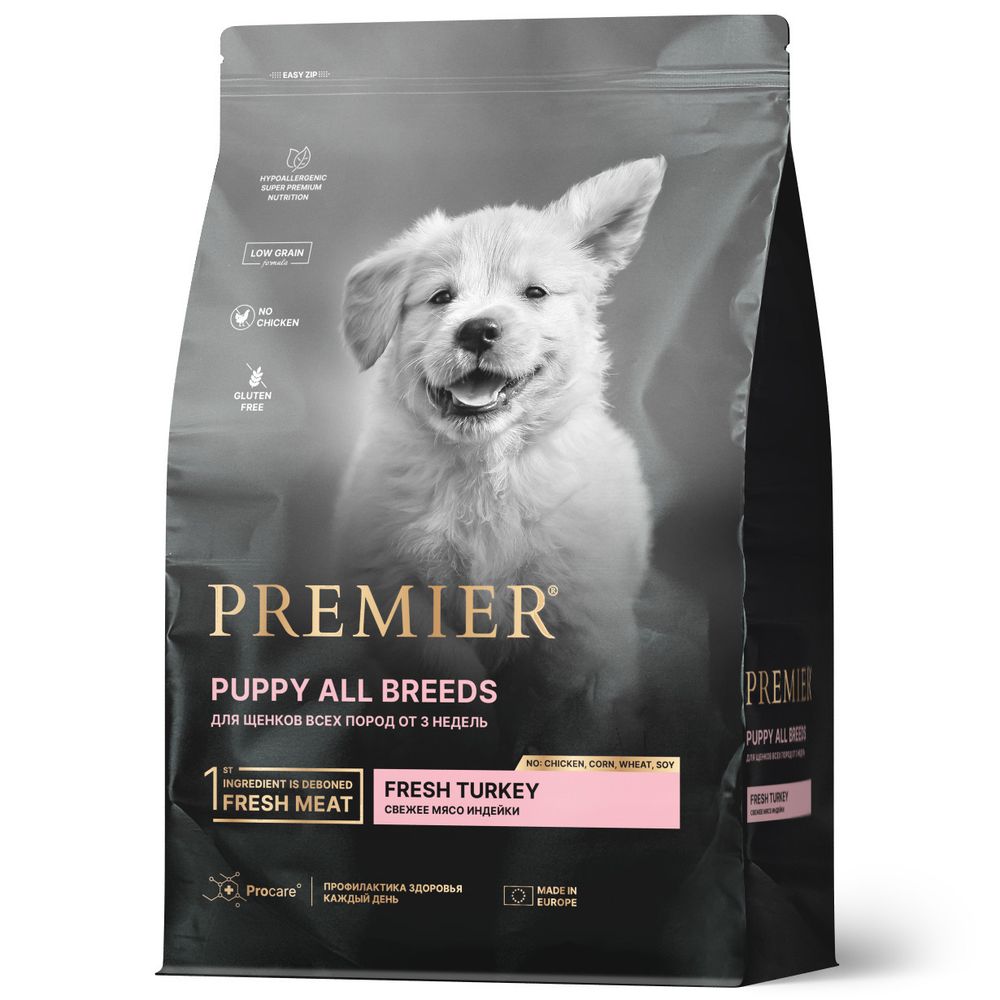 Сухой корм Premier Dog Turkey PUPPY для щенков всех пород свежее мясо индейки 1 кг Сухой корм Premier Dog Turkey PUPPY для щенков всех пород свежее мясо индейки 1 кг
