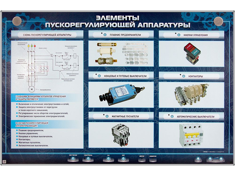 Электрифицированный стенд "Элементы пускорегулирующей аппаратуры"