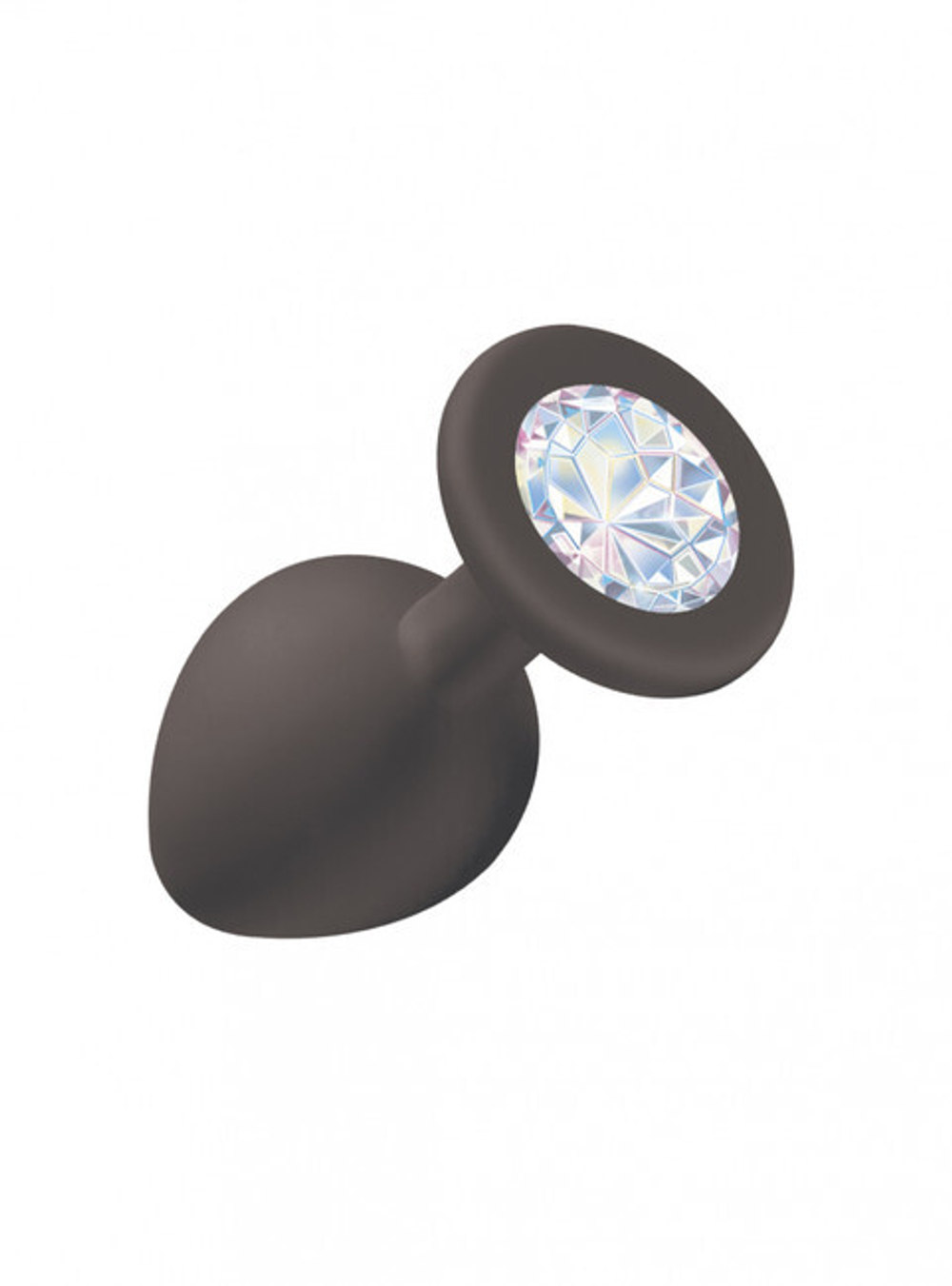 Анальная пробка Emotions Cutie Medium Black moonstone crystal (Цвет: черный c лунный стразом)