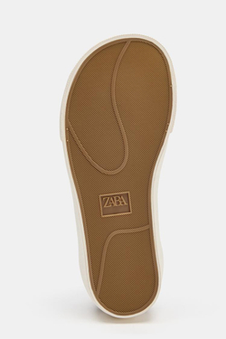 ZARA КРОССОВКИ ИЗ КОЖИ BAREFOOT, КРАСНЫЙ БУРГУНДИ