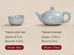 Сервиз чайный (заварник, 2 пиалы)