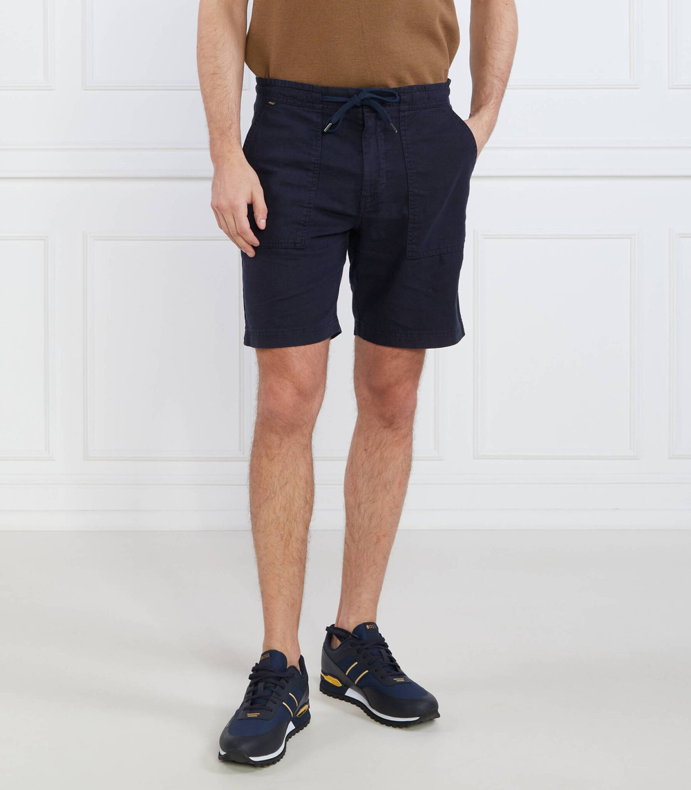 Льняное шорты Sisla-PP-Shorts 10248428 01 BOSS ORANGE - темно-синий(50488627)
