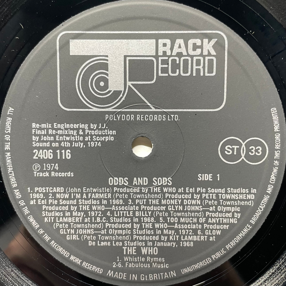 The Who ‎– Odds And Sods (Англия 1980г.)