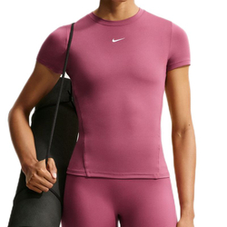 Женская теннисная футболка Nike One Fitted Short Sleeve - pink smoke/white