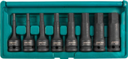 S05A408S Набор насадок торцевых ударных 1/2"DR шестигранных, H5-H19, 8 предметов