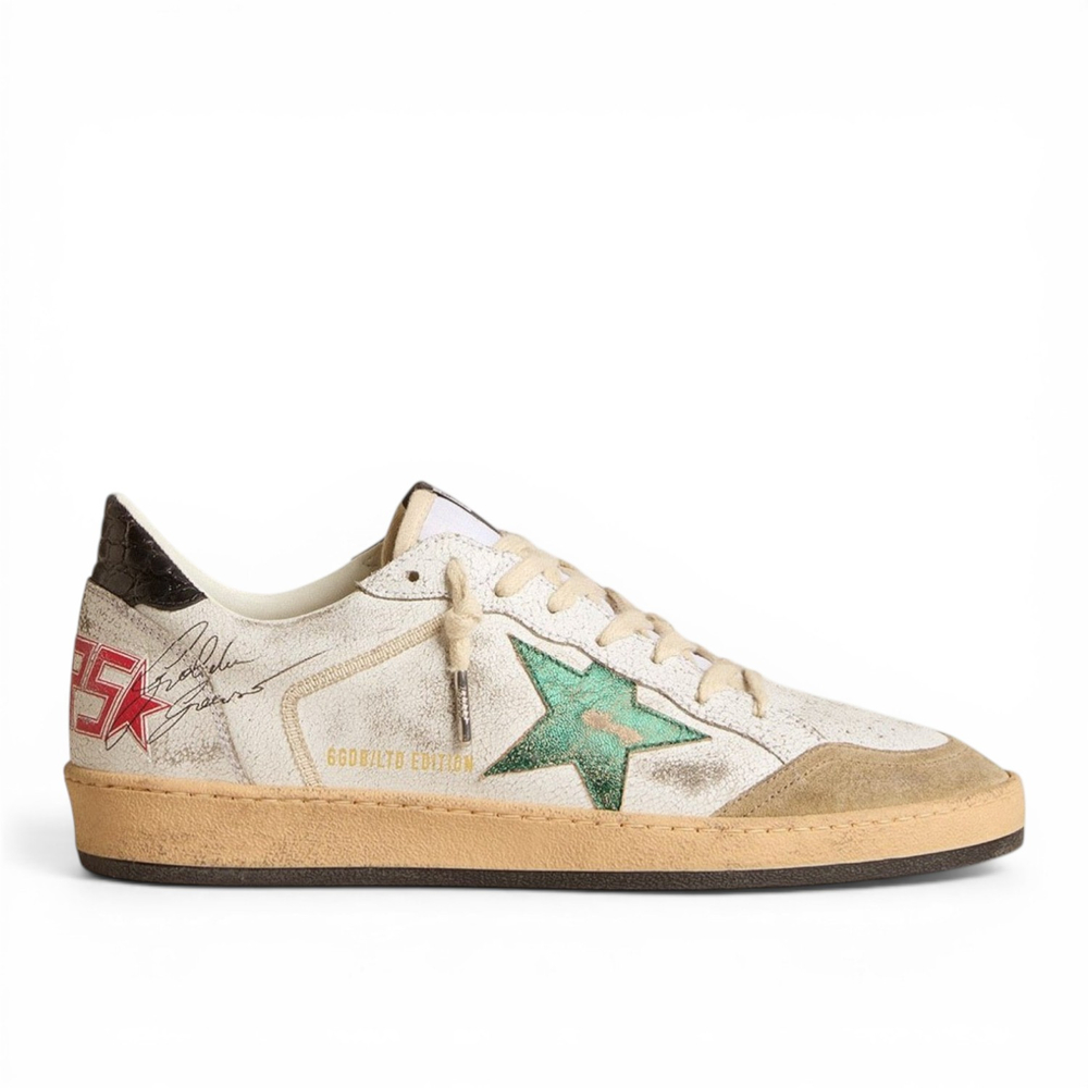 Men's Ball Star with metallic leather star and gray leather heel tab