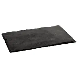 Блюдо прямоугольное 40*25 см h0,5 см для подачи черное сланец SUNNEX
