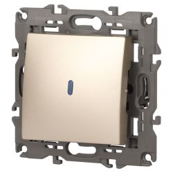 Выключатель ЭРА Elegance 14-1102-04 с подсветкой 10АХ-250В IP20 шампань | Эра Elegance