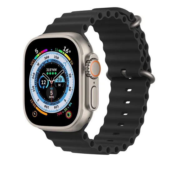 Ремешок Gurdini Ocean Band для Apple Watch 42 / 44 / 45 / 49 mm Черный
