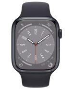 Apple Watch Series 8, 45 мм, из алюминия цвета «тёмная ночь», спортивный ремешок