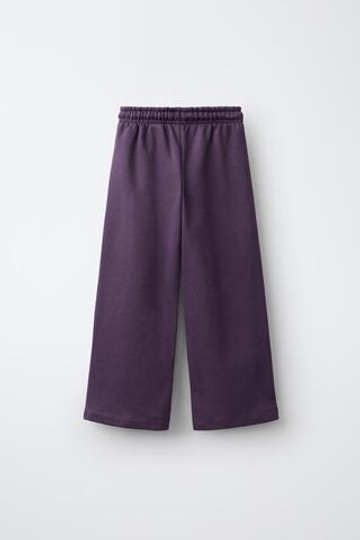 ZARA БРЮКИ-ДЖОГГЕРЫ WIDE LEG, БАКЛАЖАННЫЙ