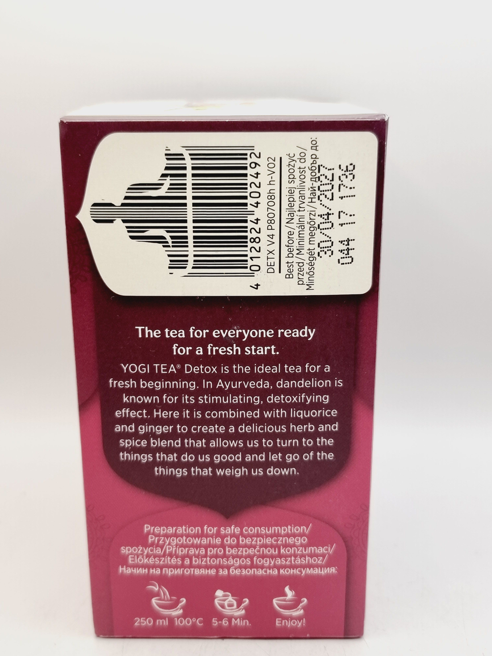 Чай Yogi Tea "Detox" травяной со специями 1 уп. 30,6 г (17 пакетиков по1,8 г) (из Финляндии)