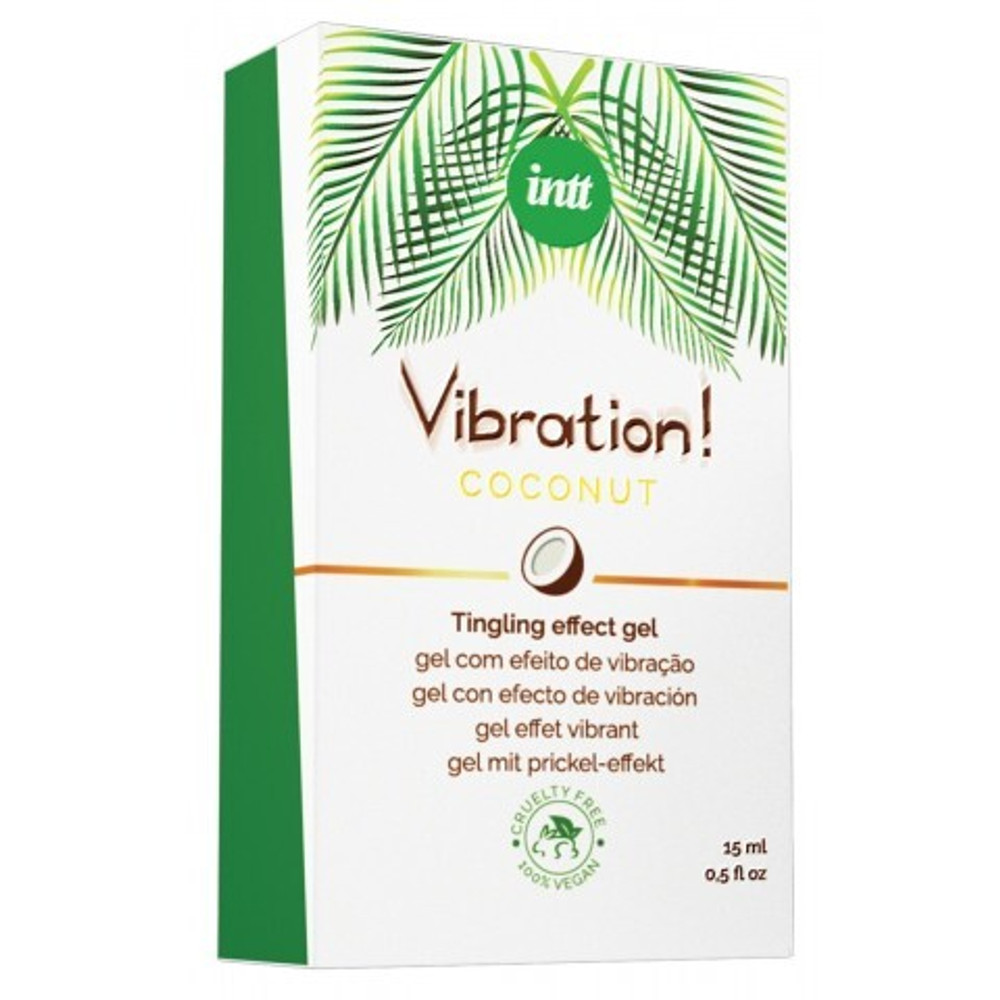 Intt Vibration Coconut - Веганский жидкий интимный гель с эффектом вибрации Кокос, 15 мл