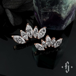 Кластер "Crown Marquise" - Розовое золото - White CZ