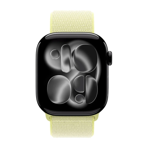 Умные часы Apple Watch Series 11 GPS, 42mm, Jet Black Aluminium Case with Neon Yellow Sport Loop