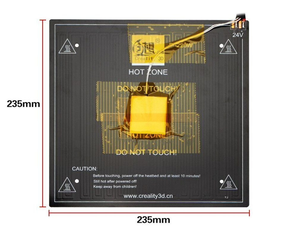 Алюминиевый стол для 3D принтера Creality Ender 3 pro CR20 MK3 24 В 235*235*3 мм