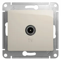 Розетка телевизионная оконечная 1 дБ Systeme Electric Glossa Молочный GSL000991