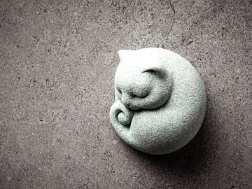 Чайная фигурка «Кот», зелёный песчаник, 5 см.