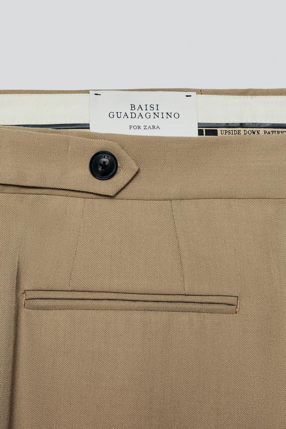 ZARA X BAISI GUADAGNINO КОСТЮМНЫЕ БРЮКИ СВОБОДНОГО КРОЯ, ХАКИ