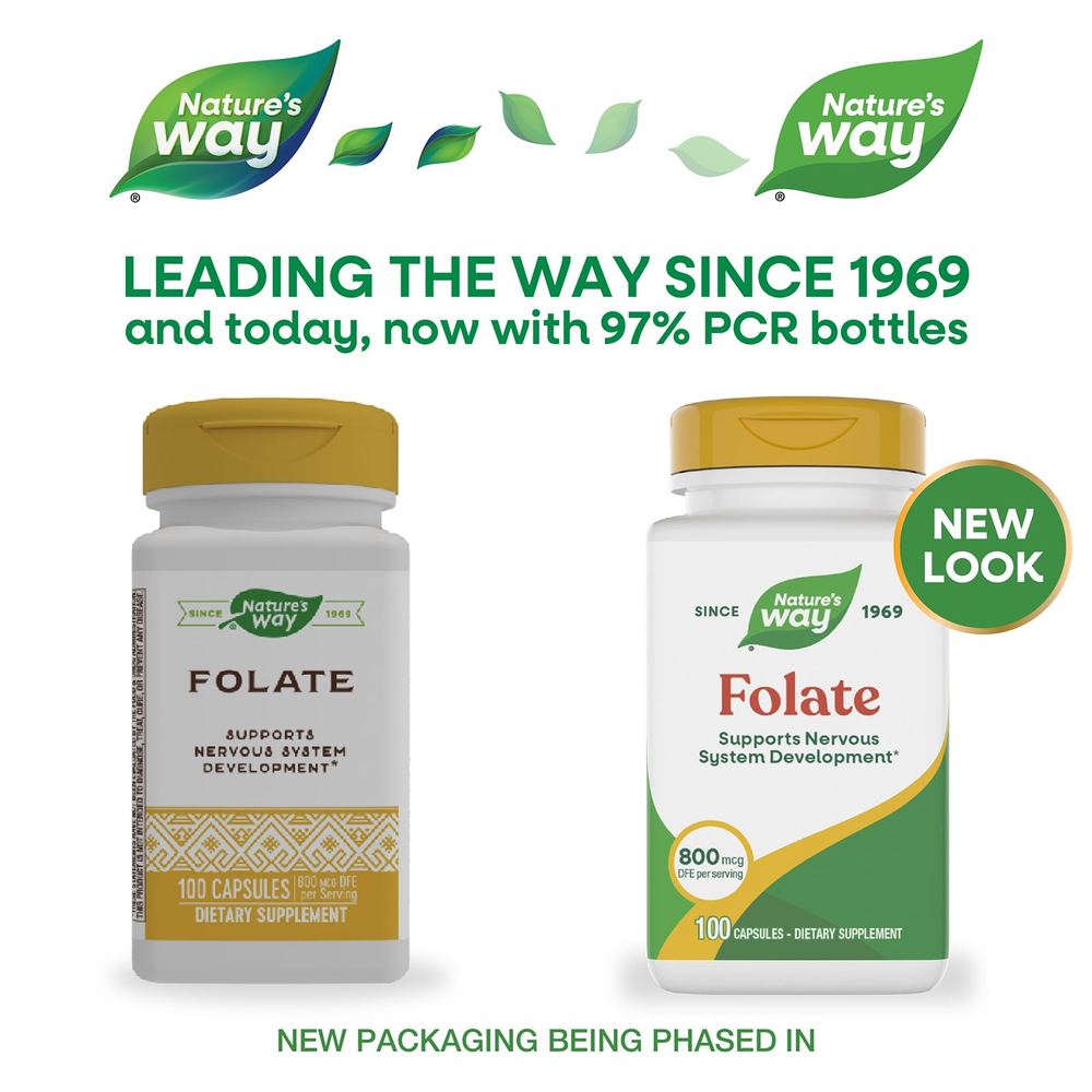 Nature's Way, Фолат, 800 мкг DFE, 100 капсул