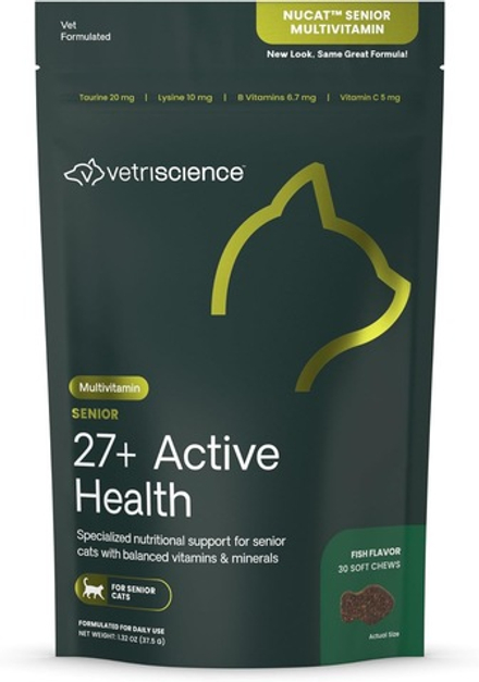 Vetri-Science Nu-Cat Senior Multivitamin витамины в лакомстве 30 шт