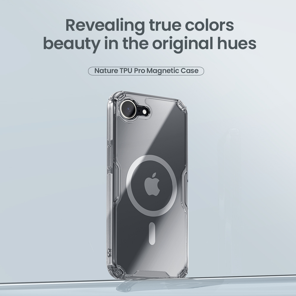 Чехол усиленный от Nillkin с поддержкой MagSafe для iPhone 16e и iPhone 17e, серия Nature TPU Pro Magnetic
