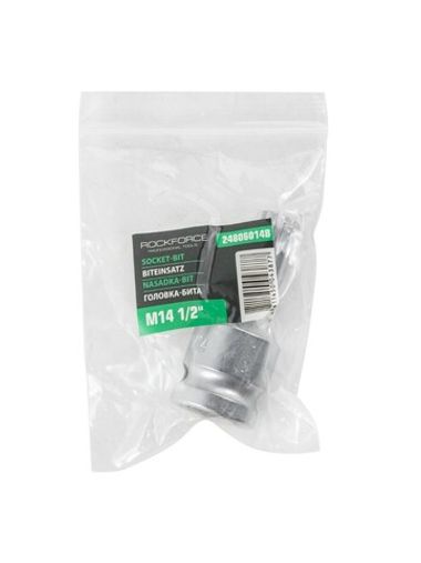 Головка-бита SPLINE с отверстием M14 (L-60мм)1/2'' RockForce##Rock FORCE RF-24806014B