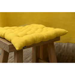 Подушка на стул 40x40 Tkano Essential льняная желтая