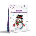 Алмазная (кристальная) мозаика Фрея, магнит Снеговичок, 7,5х9,5 см
