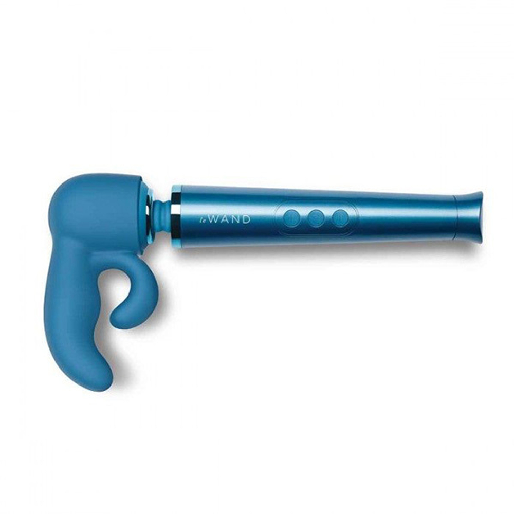 Синяя насадка 9,1см для вибратора Le Wand Petite Dual LW-046