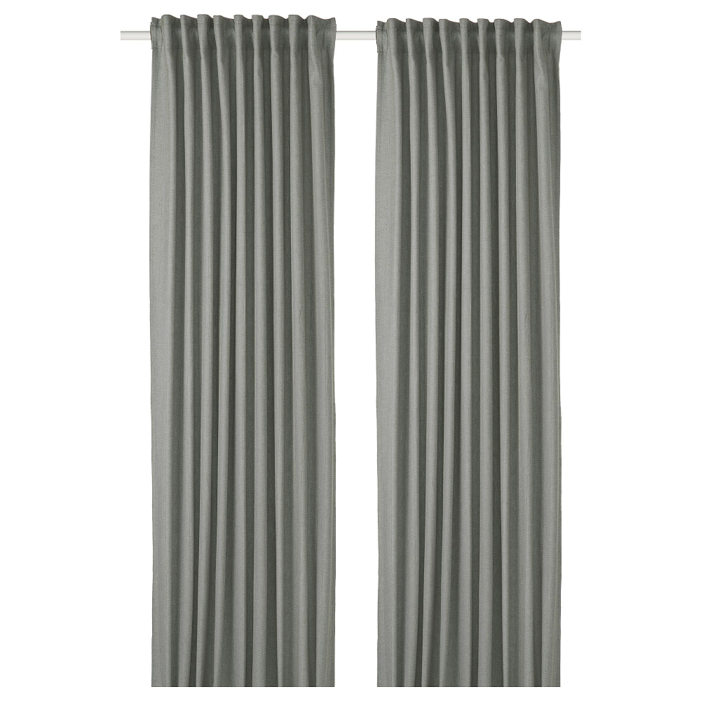 Комплект штор IKEA TIBAST (ТИБАСТ), Темно-зеленый, 145х250 см, 2 шт