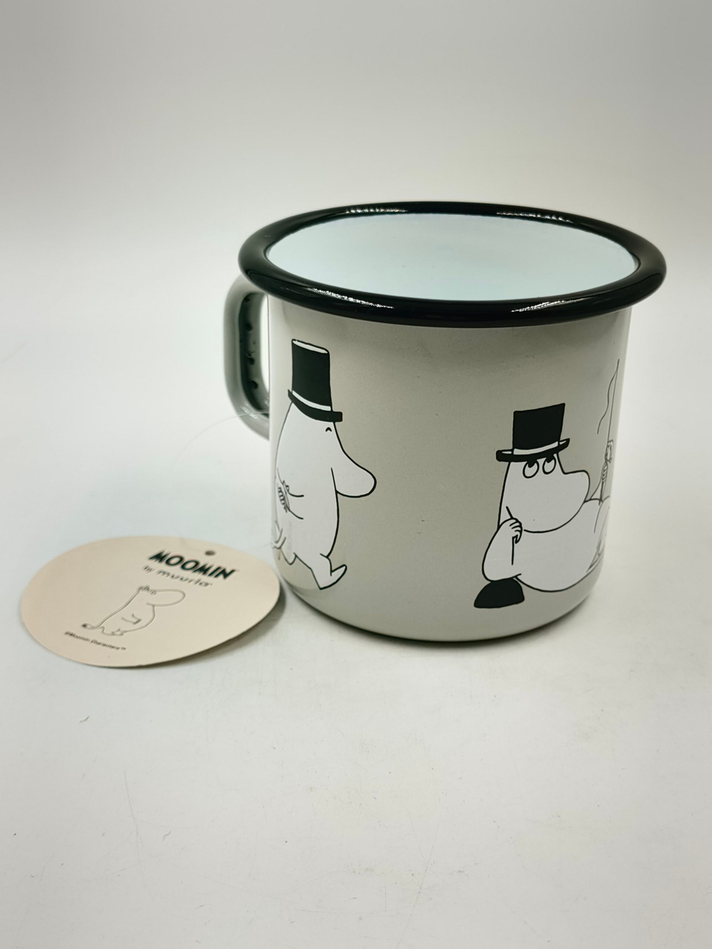 Эмалированная кружка Moomin "Moominpappa", серая, 370 мл (из Финляндии)