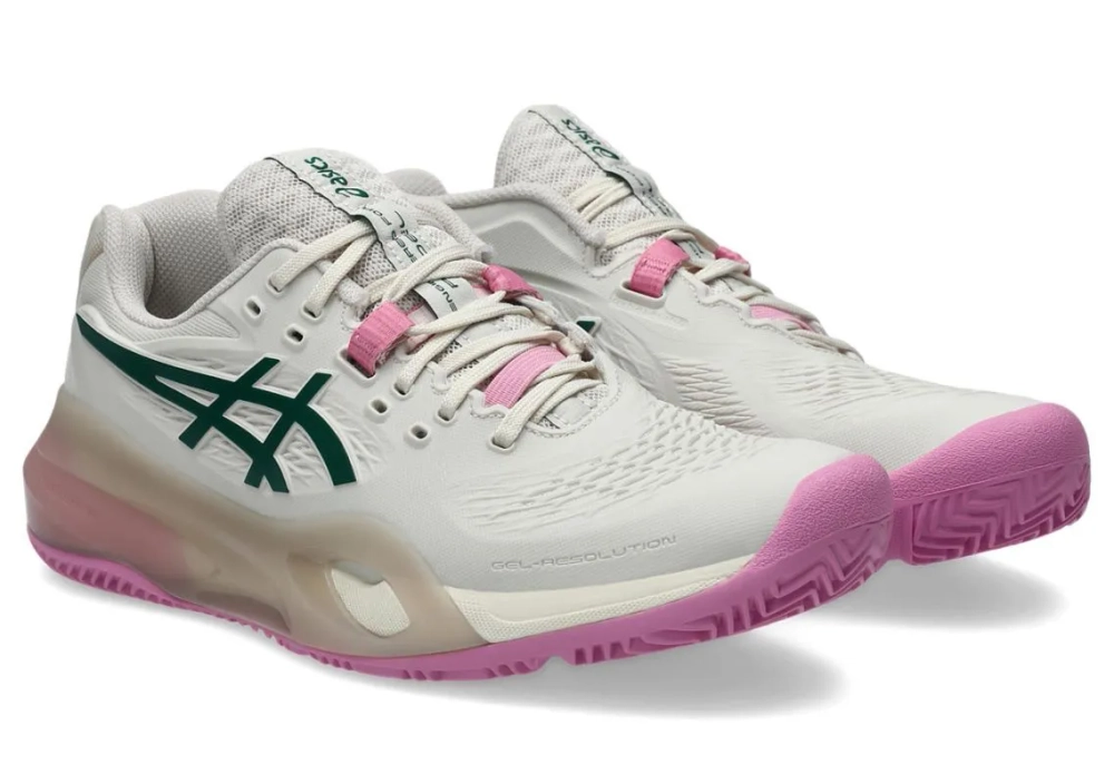 Женские кросовки для Padel Asics Gel-Resolution X Padel - soft oat/jewel green