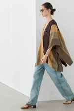 ПАНЧО ИЗ ЛЬНЯНОЙ СМЕСИ С ПОЛОСКАМИ - MASSIMO DUTTI
