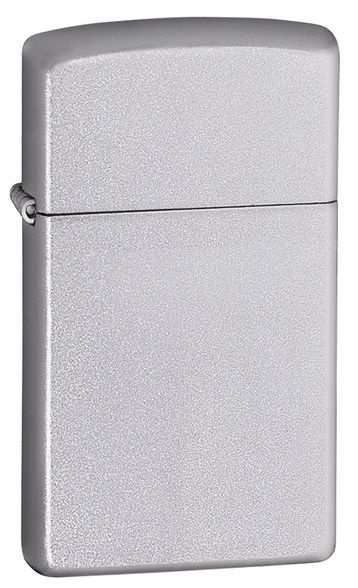 Цена наЗажигалка ZIPPO Slim® с покрытием Satin Chrome™, латунь/сталь, серебристая, матовая, 30х10x55 мм