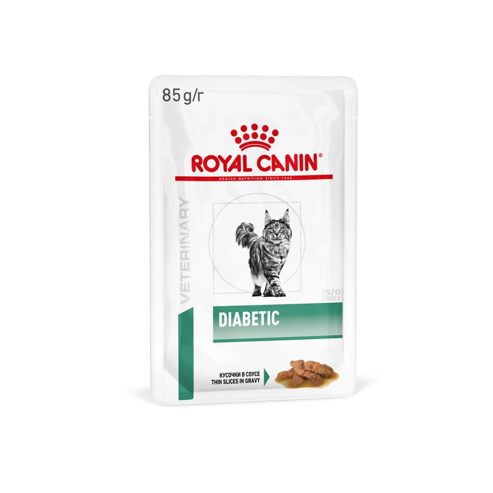 Royal Canin Diabetic, в соусе, влажный корм для взрослых кошек при диабете, 85 гр